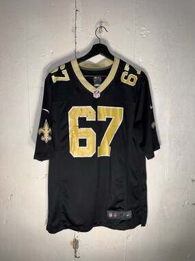 Nike New Orleans Saints NFL On-Field Game Jersey #67 Julian Black Mens Size M